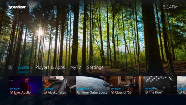 An image of a youview tv screen